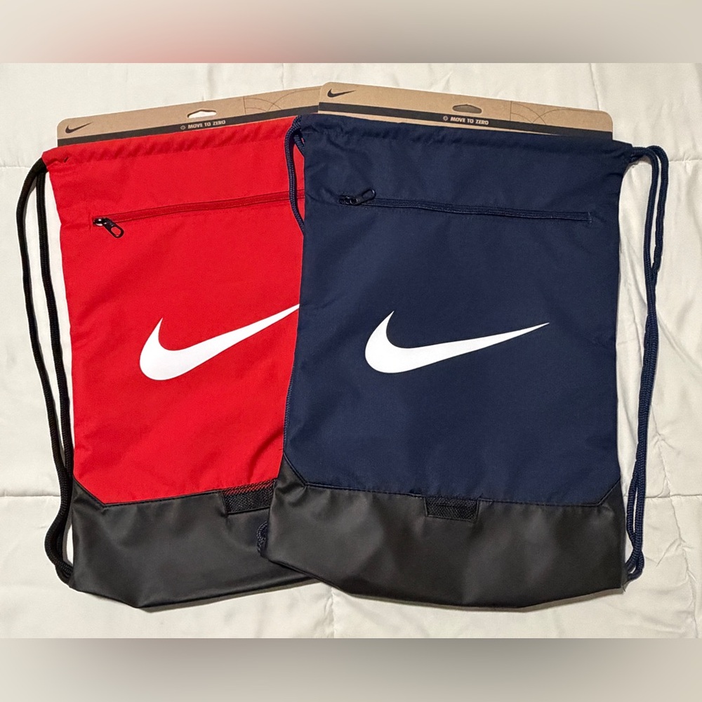 Nike Red and Navy Drawstring Bags